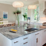 A true grey marble with organic white and charcoal veining.